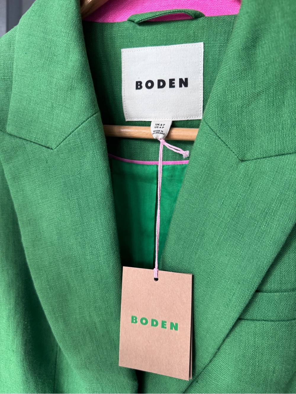 Boden Stamford Linen Blazer in Iguana Green - Picture 4 of 8